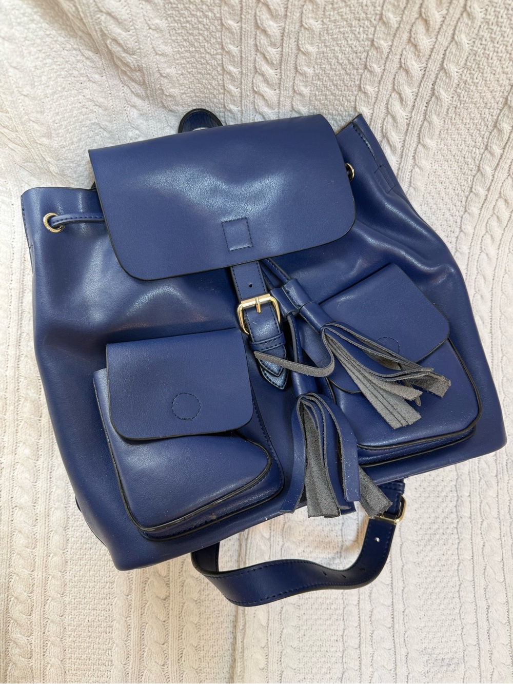 KC Jagger Navy Tassel Drawstring Backpack - Women Bags